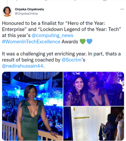 Onyeka at Women In Tech Excellence Awards