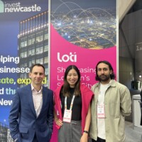 A photo of the LOTI team (Eddie, Polly, Jay) at SCEWC Barcelona