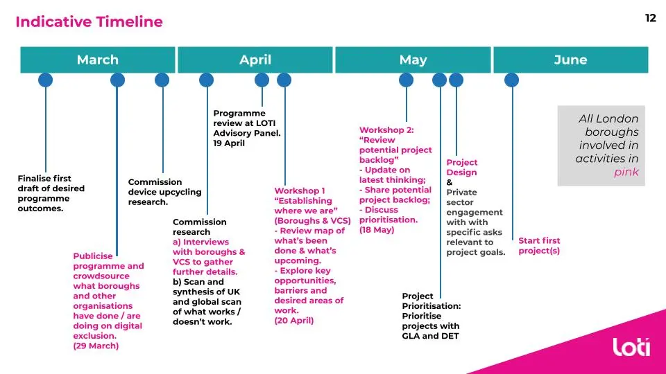 LOTI DIIP Indicative timeline