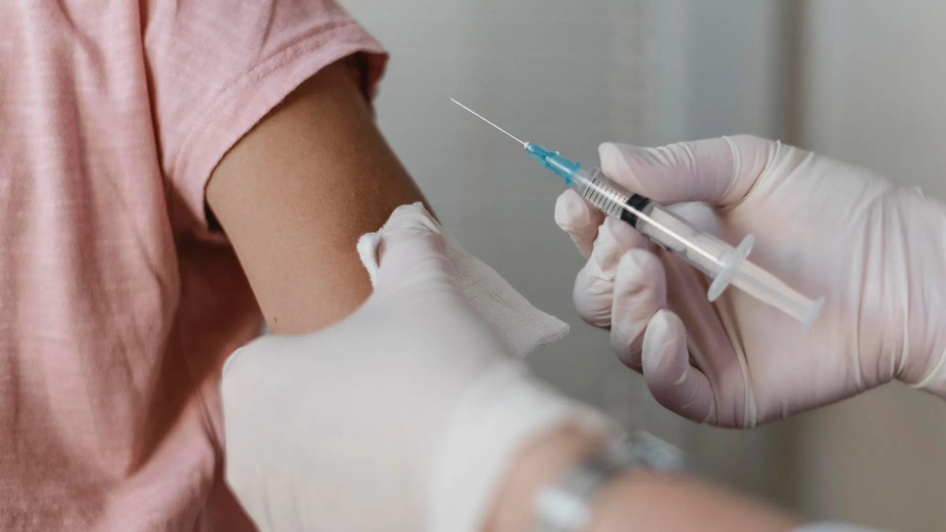 A child being vaccinated