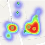 A heat map showing fly tipping hotpots